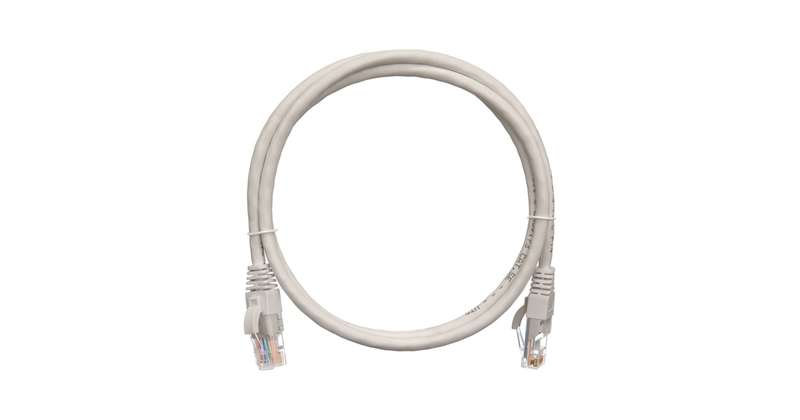 Патч-корд U/UTP 4 пары кат.5e (класс D) 100МГц 2хRJ45/8P8C BC (чистая медь) 24AWG (7х0.205мм) LSZH нг(А)-HFLTx сер. 3м NIKOMAX NMC-PC4UD55B-030-C-GY