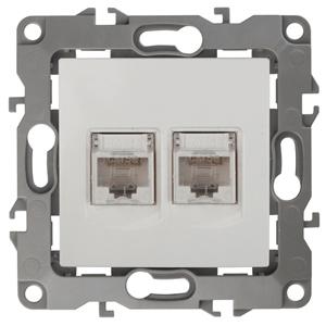 ЭРА  Эра12  Белый  Розетка информационная 2-местная 2XRJ45 12-3108-01 Б0014729