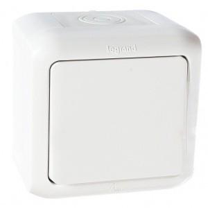 Legrand  Quteo  Белый Выключатель 1-клавишный открытая установка 10АХ  IP44 782300