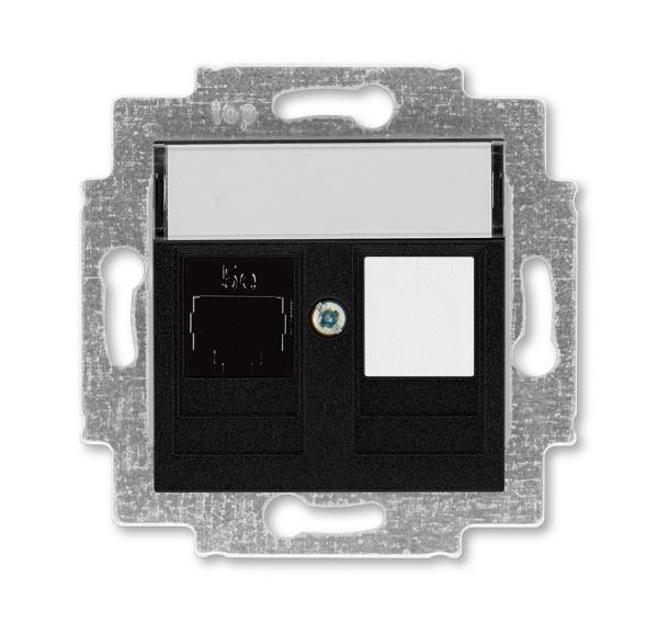 ABB  Levit  Антрацит Розетка компьютерная RJ45 категория 5e+заглушка, 2CHH295117A6063
