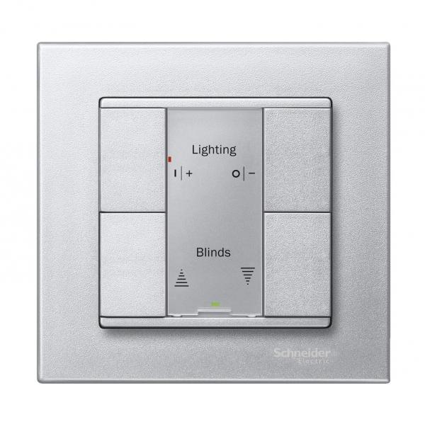 Schneider Electric Merten  Алюминий  Выключатель 4-кнопочный PLUS SM MTN627660
