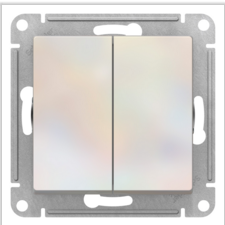 Schneider Electric AtlasDesign Жемчуг  Выключатель 2-клавишный схема 5, 10АХ, механизм ATN000451