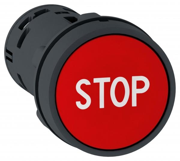 XB7NA4534 КНОПКА 22ММ КРАСНАЯ НО+НЗ С МАРКИР STOP