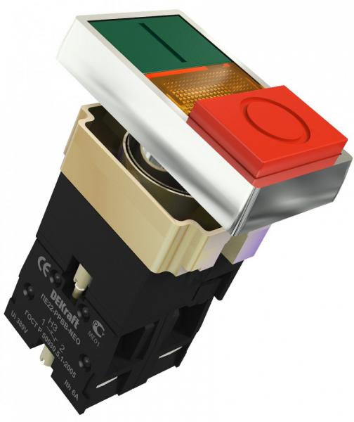 Переключатель I-O PPBB Φ22 мм Ццвет зеленый-красный неон 220В ПЕ-22 DEKraft Schneider Electric 25062DEK