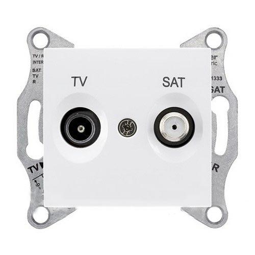 Schneider Electric Sedna  Белый Розетка механизм TV/SAT проходной 4dB IP20 скрытая установка SDN3401921