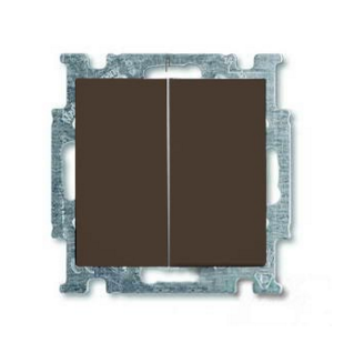 ABB  Basic55  Сhâteau-black Выключатель механизм 2-клавишный 1-полюсный с клавишей  /1012-0-2177//2CKA001012A2177/