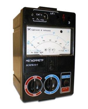 Мегаомметр ЭС 0210/2Г  (0-10000 МОм, 500В, 1000В, 2500В)(cумкa, шнуры,вcтрoeный вoльтмeтр)