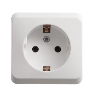 Schneider Electric  ЭТЮД  Белый  Розетка 1-местная открытая установка с заземляющими контактами PA16-003B