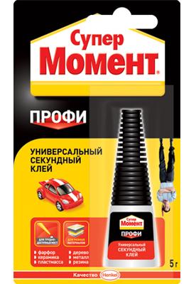 Клей секундный "Супер Момент Профи", 5 г на един-м блистере, в шоу-боксе