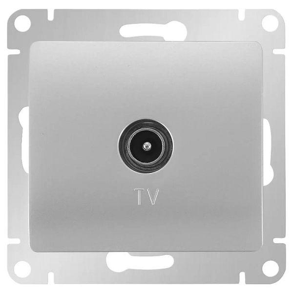 Schneider Electric Glossa Алюминий Розетка ТВ проходная 4DB, механизм IP20 скрытая установка GSL000392