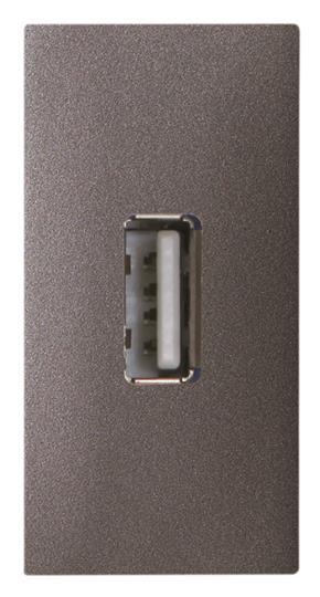 ABB  Zenit  Антрацит Разъем USB механизм тип А, с USB разъёмом мама на тыльной стороне, 1-модуль  /2CLA21559 2CLA215590N1801