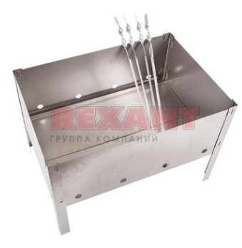 Мангал сборный со складным дном в пленке с шампурами Сокол 62-0002