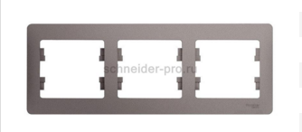Schneider Electric Glossa Платина Рамка 3-местная горизонтальная IP20 скрытая установка GSL001203