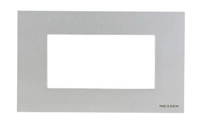 ABB  Zenit  Серебристый Рамка итальянский стандарт на 4 модуля   /N2474 PL//2CLA247400N1301/