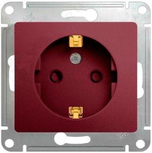 Schneider Electric Glossa Баклажановый Розетка с заземляющими контактами со шторками, 16А, 250В, механизм IP20 скрытая установка GSL001145