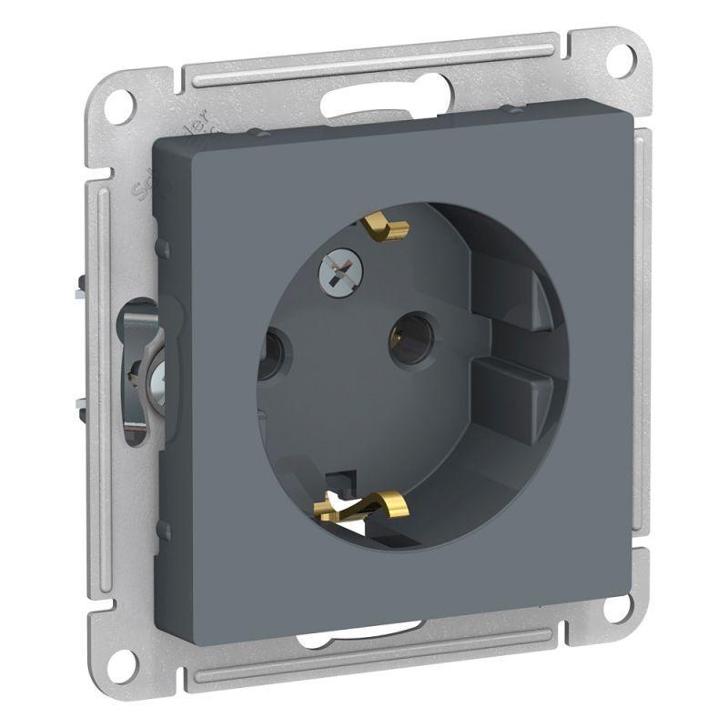Розетка 1-м СП AtlasDesign 16А IP20 с заземл. механизм грифель SchE ATN000743