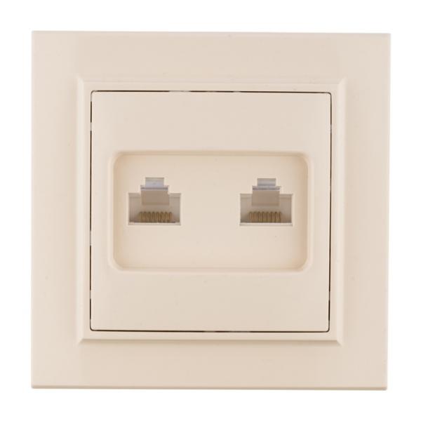 EKF  Минск  Бежевый Розетка RJ-45+Phone скрытая установка ERK00-135-20