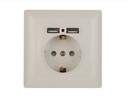 ЭРА Intro Solo Слоновая Кость  Розетка P+E Schuko со шторками, 16А-250В + 2хUSB, СУ 4-410-02   Б0043404