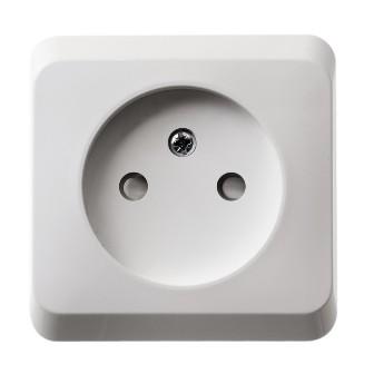 Schneider Electric  ЭТЮД  Белый  Розетка 1-местная открытая установка без заземляющих контактов, со шторками PA16-002B