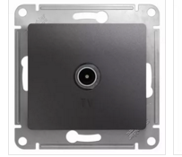 Schneider Electric Glossa Графит Розетка ТВ проходная 4DB, механизм IP20 скрытая установка GSL001392