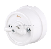 Werkel Ретро  Переключатель  Белый  1-клавишный фарфор WL18-01-03/ a036793