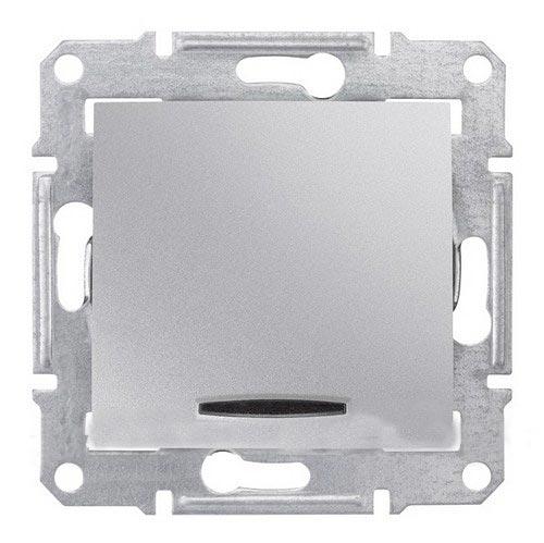 Schneider Electric Sedna Алюминий Переключатель механизм 1-клавишный с синей подсветкой 10А IP20 скрытая установка SDN1500160