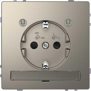 Schneider Electric  MERTEN  D-Life  Никель  Розетка 16А с заземляющими контактами и LED модулем MTN2304-6050