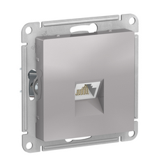 Schneider Electric AtlasDesign  Алюминий  Розетка компьютерная RJ45, категория 6A, механизм ATN000386
