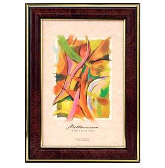 Фоторамка Emafyl 15 283 (105) 21х30 , тёмное  бордо с 2-мя золотистыми полосками