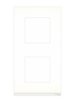 Schneider Electric Unica NEW Pure Матовое Стекло/Белый Рамка 2-местная вертикальная NU6004V89
