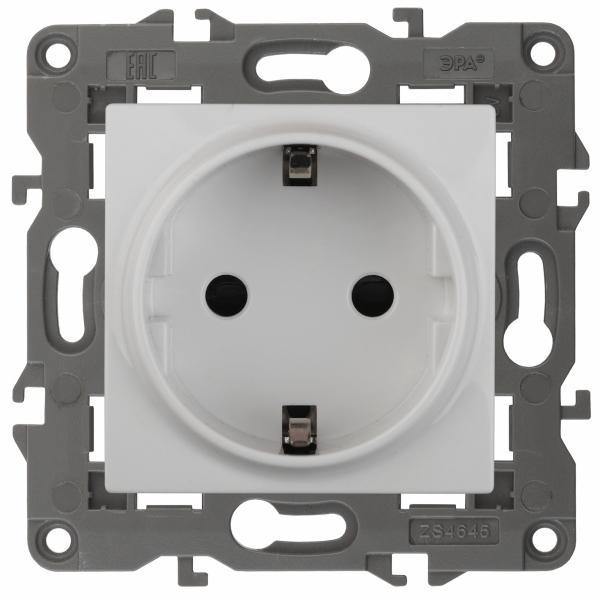 ЭРА  Elegance  Белый  Розетка 2P+E Schuko, 16A-250В, IP20  14-2101-01