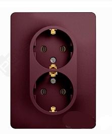 Schneider Electric Glossa Баклажановый Розетка 2-местная с заземляющими контактами, 16А, 250В, в сборе IP20 скрытая установка GSL001124