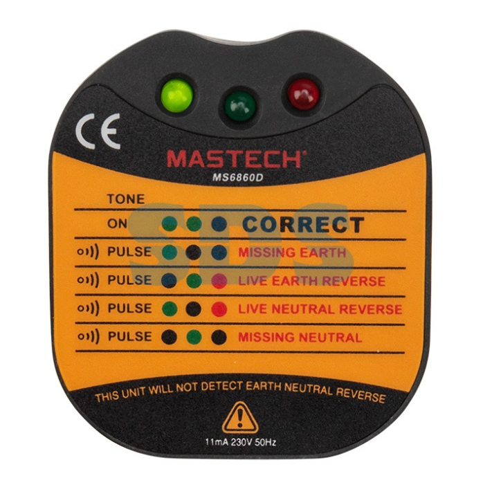 Тестер розеток MS6860D MASTECH 13-1260