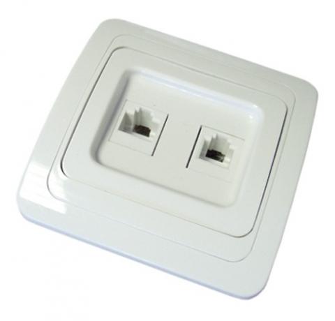 UNIVersal  Валери  Белый Розетка компьютерная 2-местная RJ45 1A СП 1082