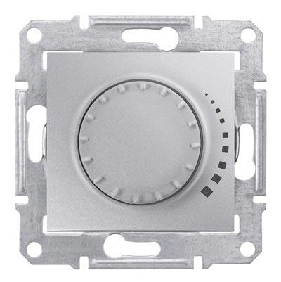 Schneider Electric Sedna Алюминий Диммер механизм поворотный емкостный  230В,  25-325 Вт/ВА IP20 скрытая установка SDN2200660