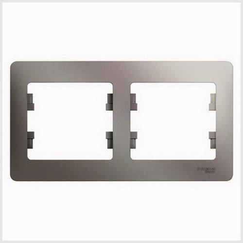 Schneider Electric Glossa Платина Рамка 2-местная горизонтальная IP20 скрытая установка GSL001202