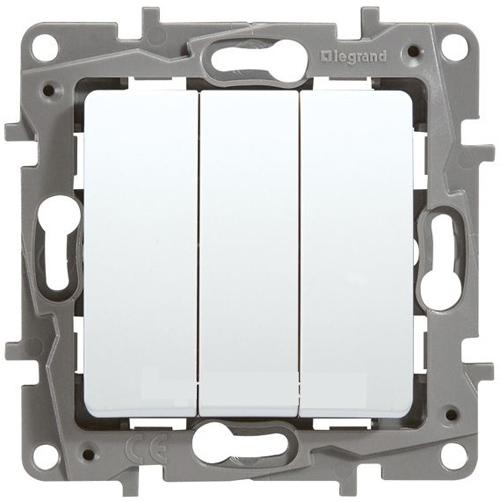 Legrand  Etika  Белый Выключатель механизм 3-клавишный 10АХ 250В 672213