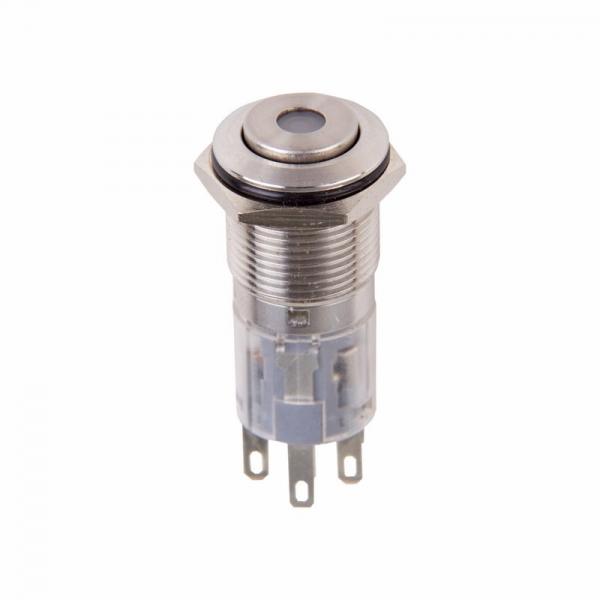 Кнопка  антивандальная Ø16 12В Фикс (5с) ON-OFF/OFF-ON зеленая (A-16-C4) REXANT 36-3252