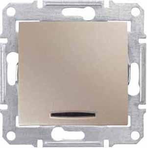 Schneider Electric Sedna Титан Переключатель механизм 1-клавишный с синей подсветкой 16А IP20 скрытая установка SDN1500268