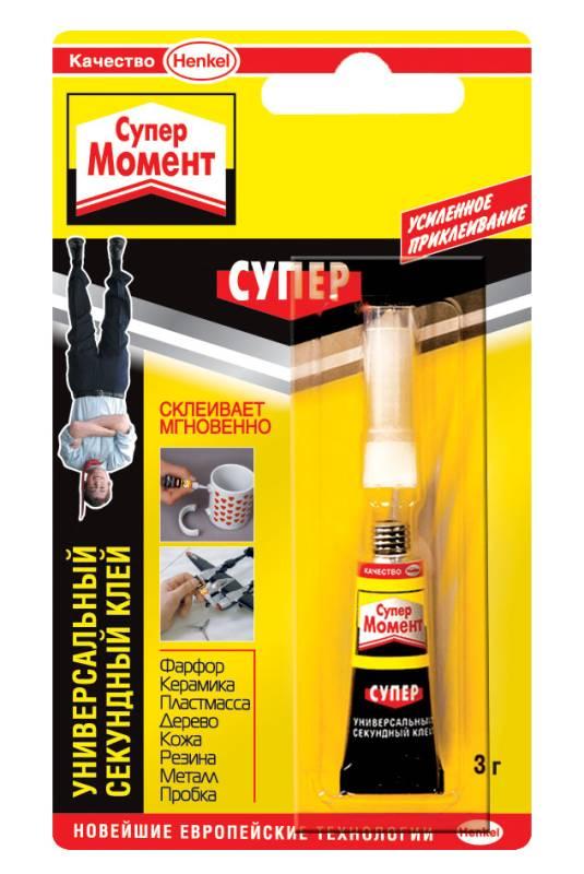 Клей секундный "Супер Момент",  3 г (кратно 12)
