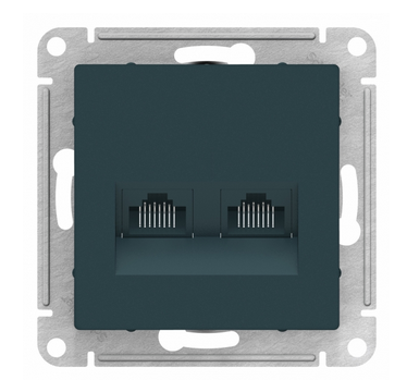Schneider Electric AtlasDesign Изумруд  Розетка 2-местная компьютерная RJ45+RJ45, кат.5E, механизм ATN000885
