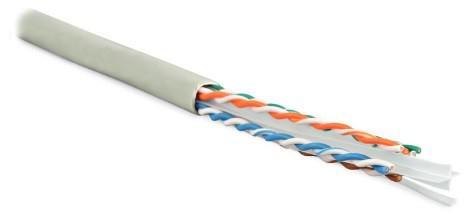 Кабель витая пара U/UTP кат.6 4х2х23AWG solid PVC UUTP4-C6-S23-IN-PVC-GY-305 сер. 305м (м) Hyperline 42047
