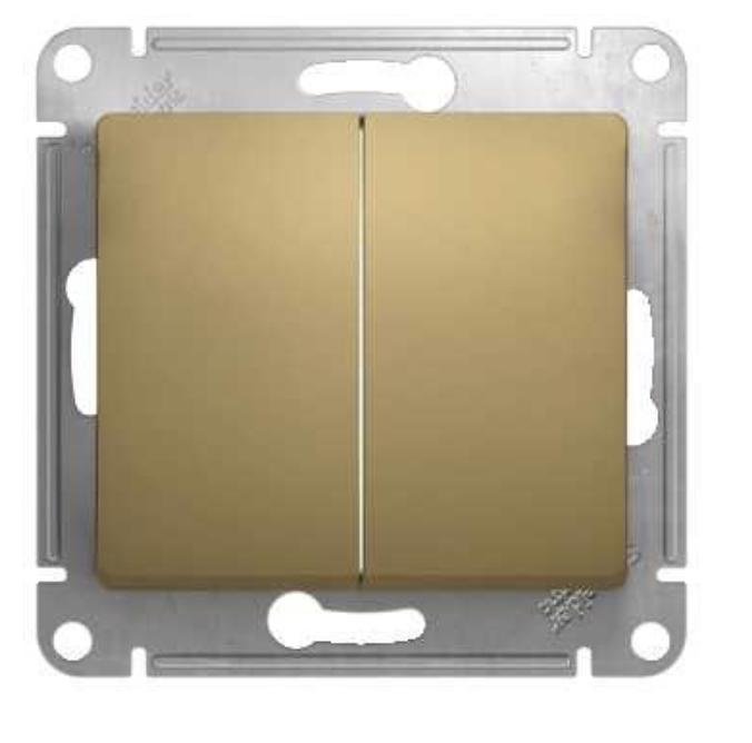 Schneider Electric Glossa Титан Выключатель 2-клавишный схема 5, механизм IP20 скрытая установка GSL000451