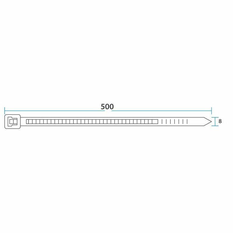 Хомут кабельный 7.6х500 нейл. бел. (уп.100шт) Rexant 07-0502