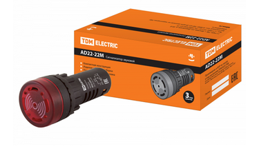 Сигнализатор звуковой AD22-22M/r23 d22 мм (LED) индикация 24В DC/AC красный TDM