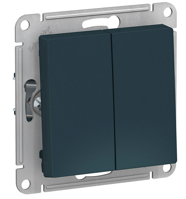 Schneider Electric AtlasDesign Изумруд  Переключатель 2-клавишный, схема 6, 10АХ, механизм ATN000865