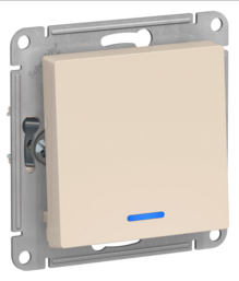 Schneider Electric AtlasDesign Бежевый Выключатель 1-клавишный с подсветкой схема 1а, 10АХ, механизм ATN000213