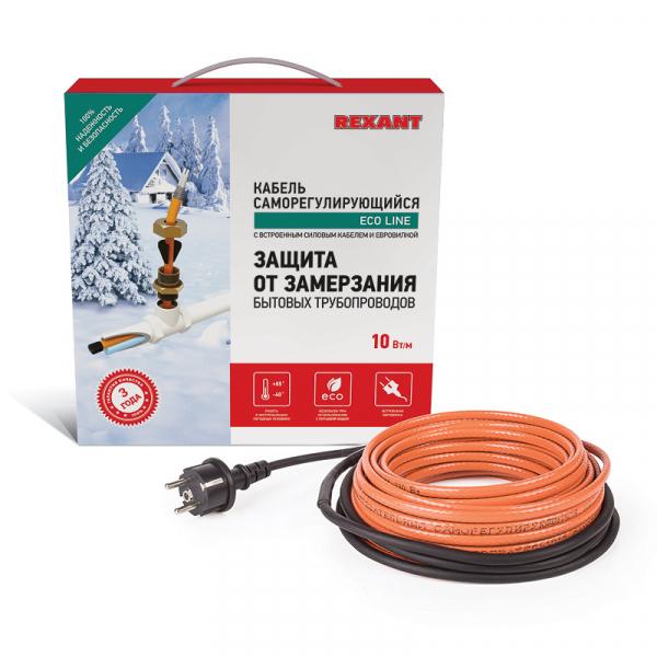 Саморегулируемый греющий кабель (комплект в трубу) 10HTM2-CT ( 8м/80Вт)  REXANT 51-0604