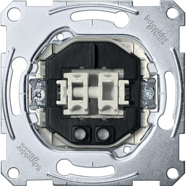 Schneider Electric Merten  Выключатель механизм 2-клавишный. с нейтр.+ инд. 16АХ MTN3605-0000