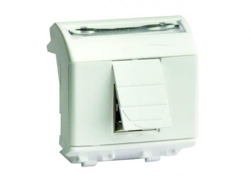 DKC  BRAVA  Розетка  Белый  компьютерная RJ45 кат. 6A (8P8C, Hyperline, Dual IDC: 110&Krone) 2модуля  76679B